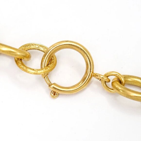 CHANEL Pearl Orange Gripoix Stone Teardrop Necklace 35" Gold Tone 93P Auth w/Box - Picture 8 of 9